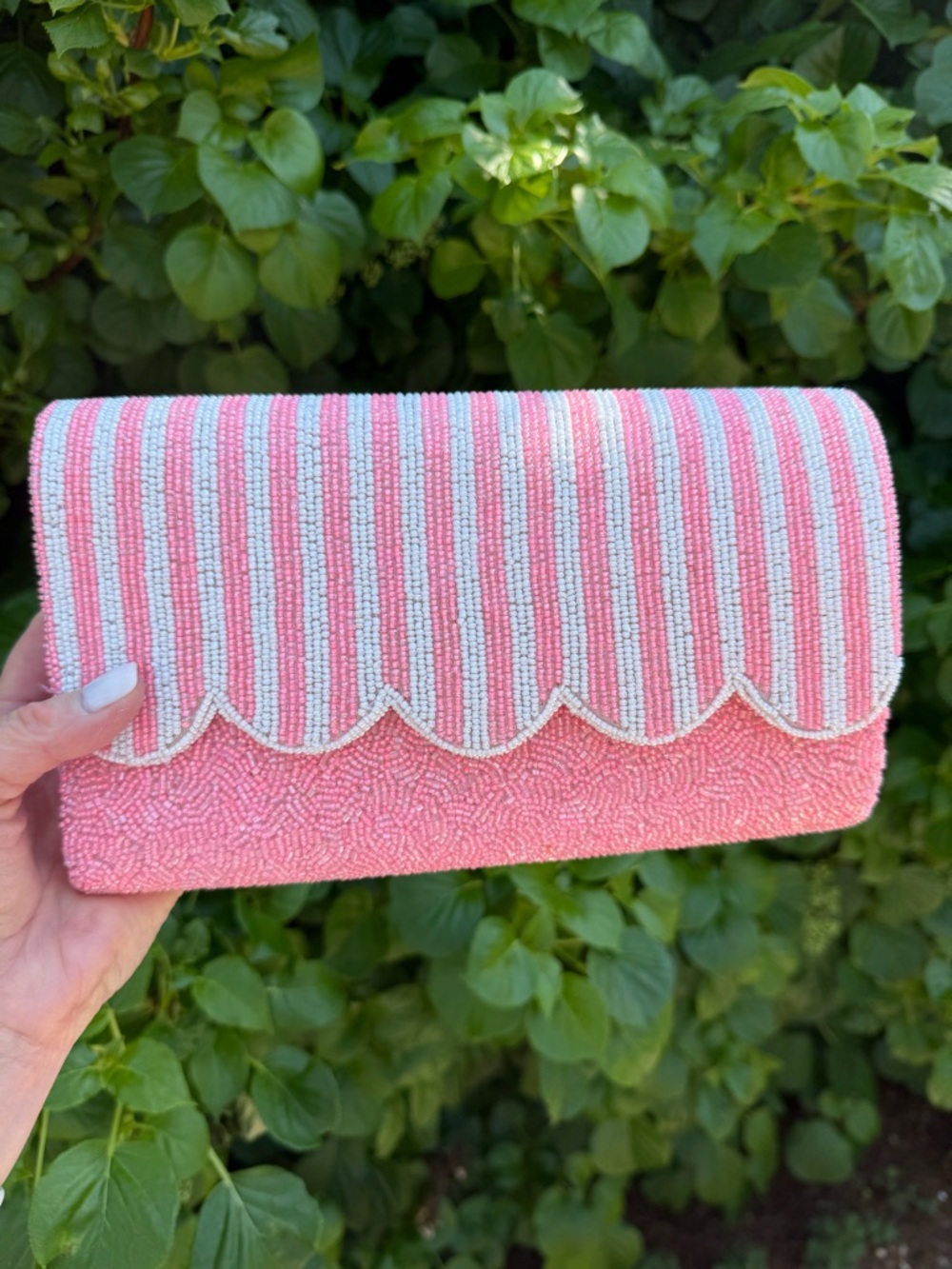The Colony Hotel x Beth Ladd Pink Paradise Beaded Clutch Palm Beach SOLD OUT NEW